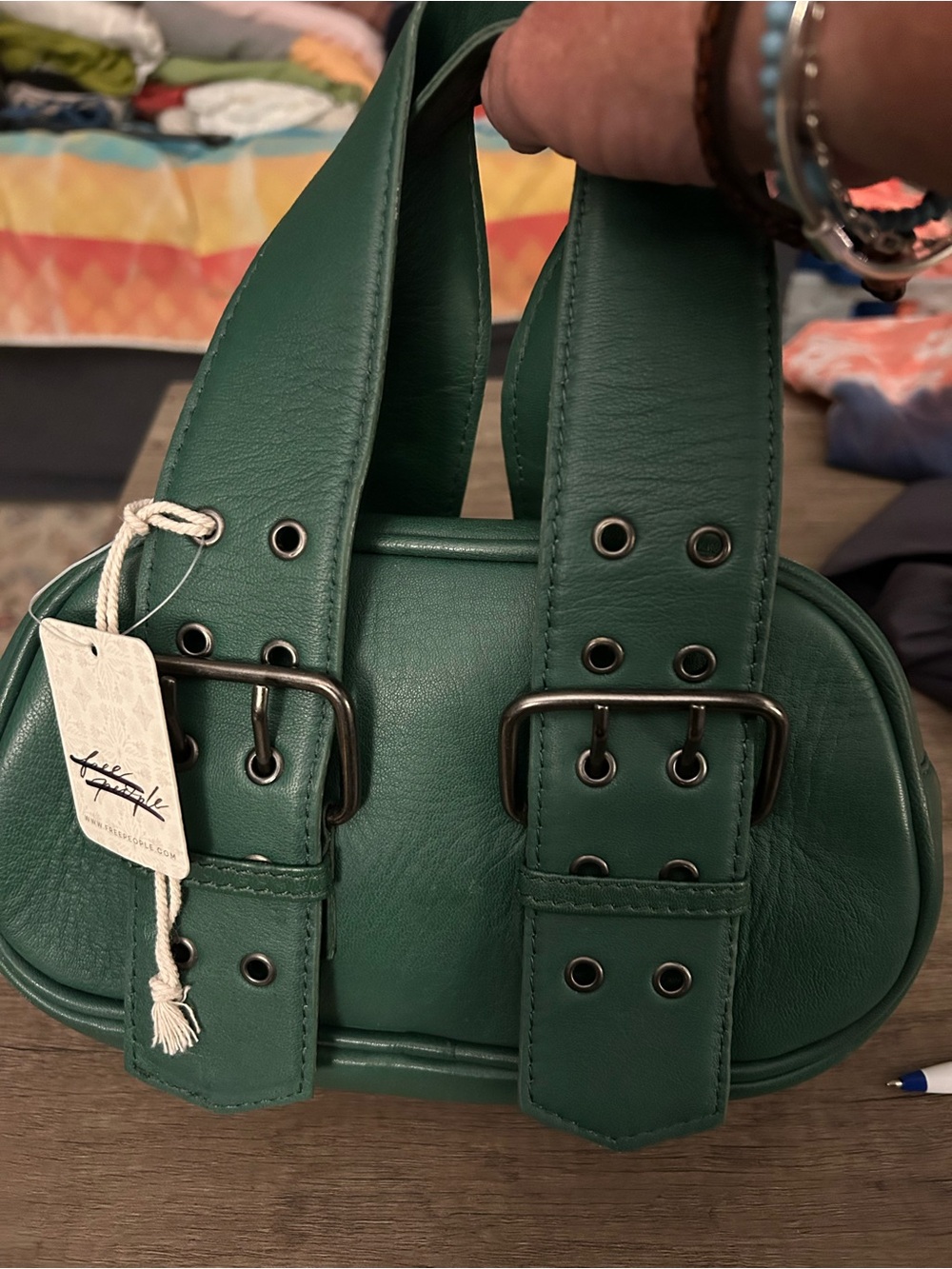 Free People   Mini Buckle Shoulder Bag in Pine